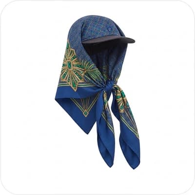 Printed Silk Scarf Hood